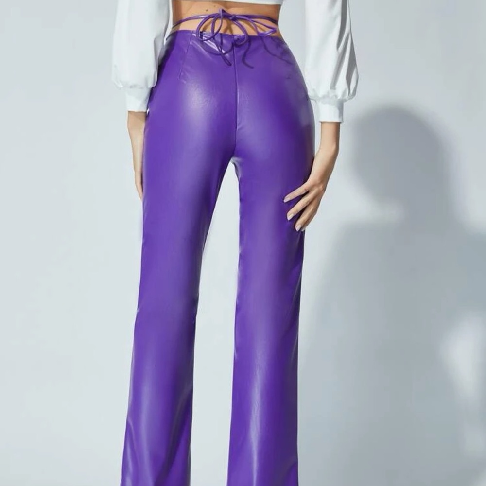 Purple Leather Pants